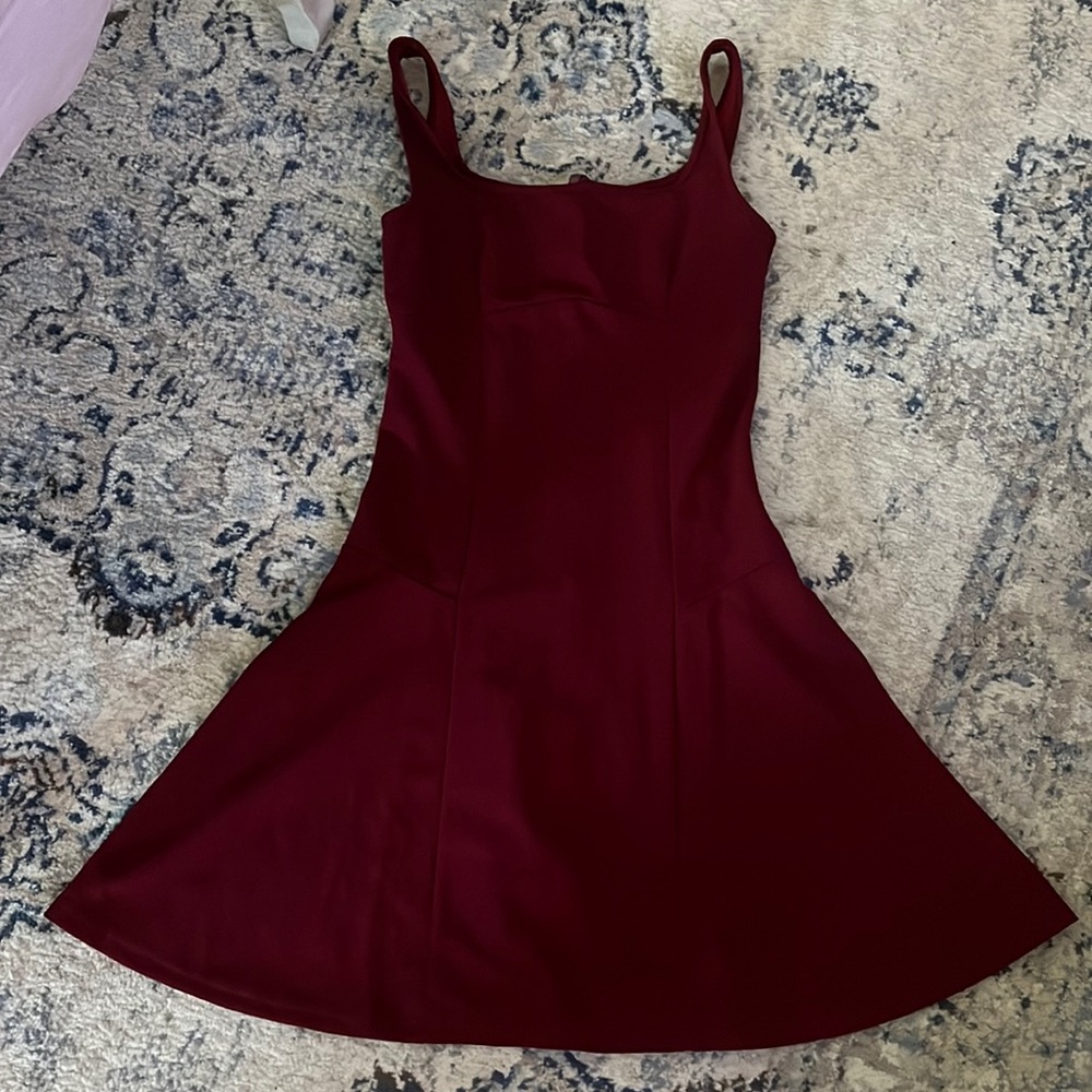 Shein Maroon Zip Up Dress